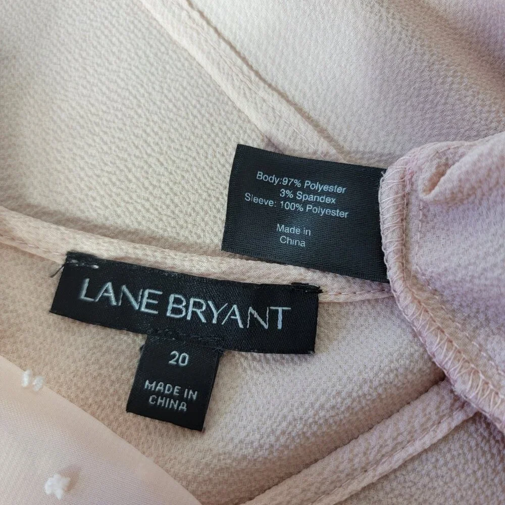 Lane Bryant Pink Top Plus Size‎ 20 Sheer Bubble Sleeve Pullover Lightweight